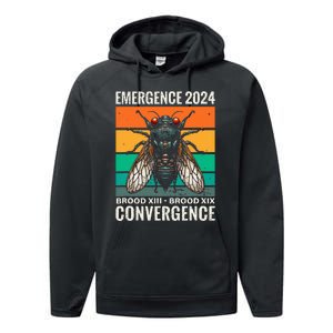 Cicada Brood Xiii Brood Xix 2024 Emergence Convergence Performance Fleece Hoodie