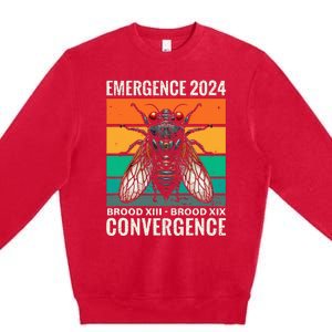 Cicada Brood Xiii Brood Xix 2024 Emergence Convergence Premium Crewneck Sweatshirt