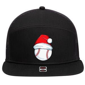 Christmas Baseball Xmas Santa Hat Ball 7 Panel Mesh Trucker Snapback Hat