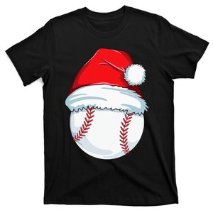 Christmas Baseball Xmas Santa Hat Ball T-Shirt