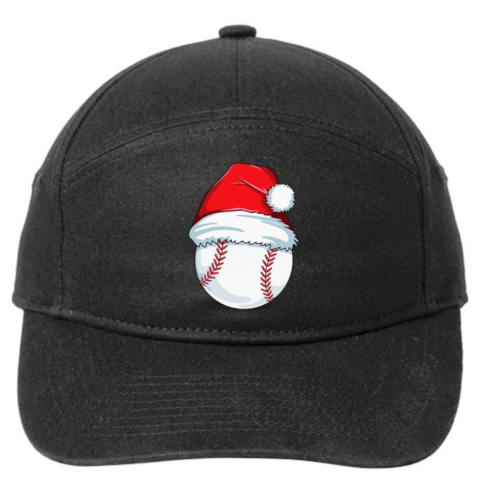 Christmas Baseball Xmas Santa Hat Ball 7-Panel Snapback Hat