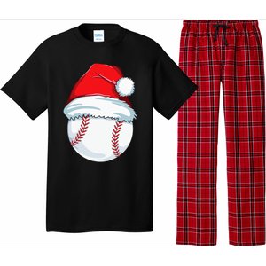 Christmas Baseball Xmas Santa Hat Ball Pajama Set