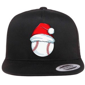 Christmas Baseball Xmas Santa Hat Ball Flat Bill Trucker Hat