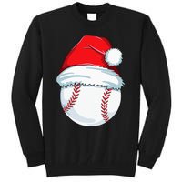 Christmas Baseball Xmas Santa Hat Ball Tall Sweatshirt