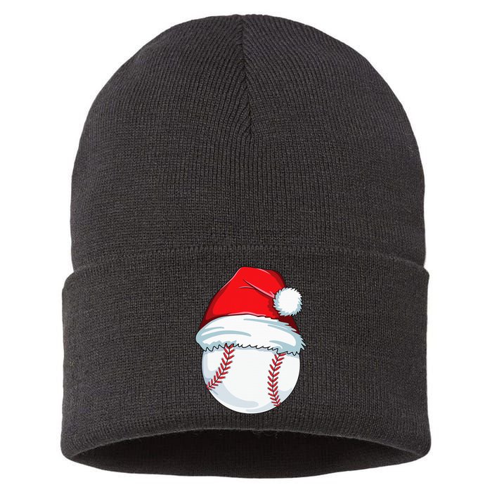 Christmas Baseball Xmas Santa Hat Ball Sustainable Knit Beanie