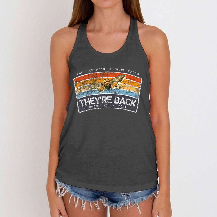 Cicada Brood Xiii 2024 Northern Illinois Magicada Vintage Women's Knotted Racerback Tank