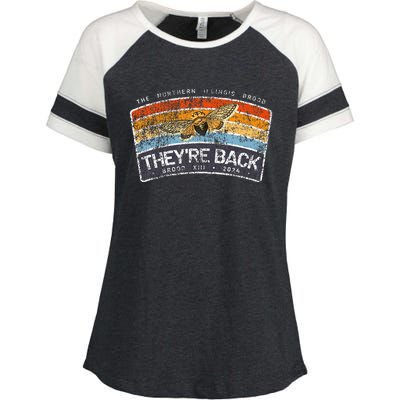 Cicada Brood Xiii 2024 Northern Illinois Magicada Vintage Enza Ladies Jersey Colorblock Tee