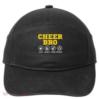 Cheer Bro Yellow Cheerleader Brother Bored Clap Snack Yawn 7-Panel Snapback Hat