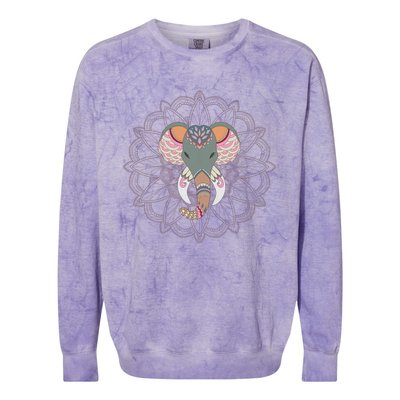 Cool Boho Yoga Elephant Dala Gift Colorblast Crewneck Sweatshirt