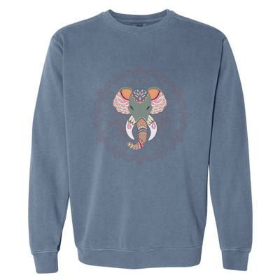 Cool Boho Yoga Elephant Dala Gift Garment-Dyed Sweatshirt