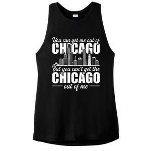 Chicago Born You Can'T Get The Chicago Out Of Me Ladies PosiCharge Tri-Blend Wicking Tank