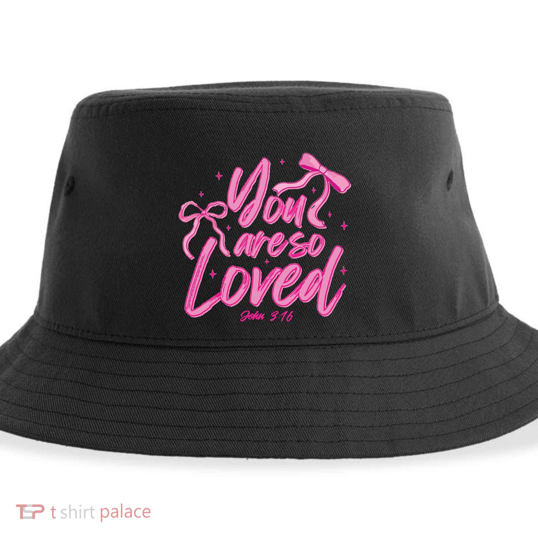 Coquette Bow You Are So Loved Sustainable Bucket Hat
