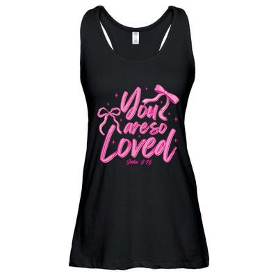 Coquette Bow You Are So Loved Ladies Essential Flowy Tank