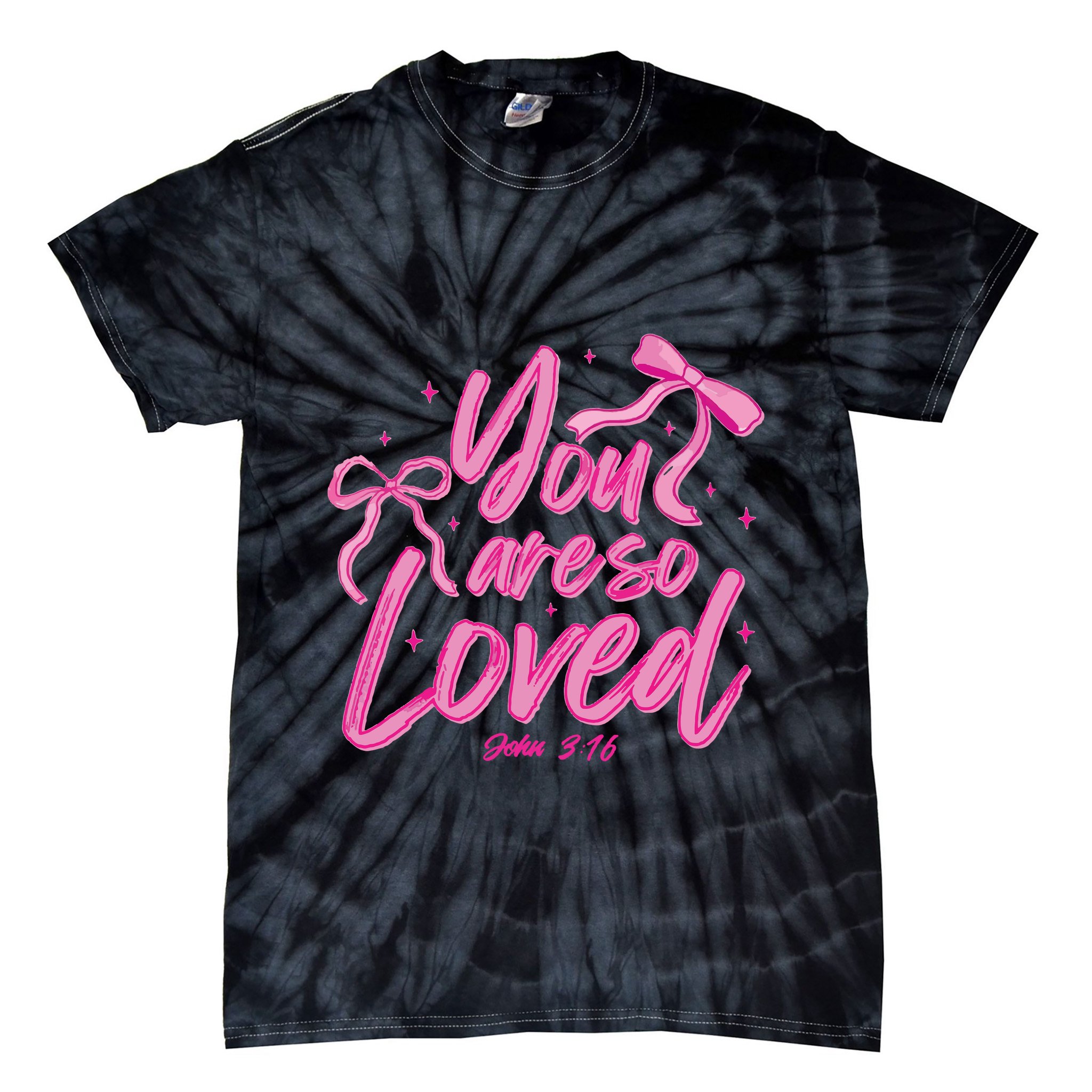Coquette Bow You Are So Loved Tie-Dye T-Shirt
