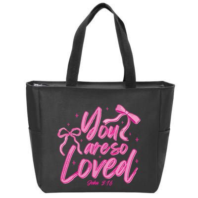 Coquette Bow You Are So Loved Zip Tote Bag