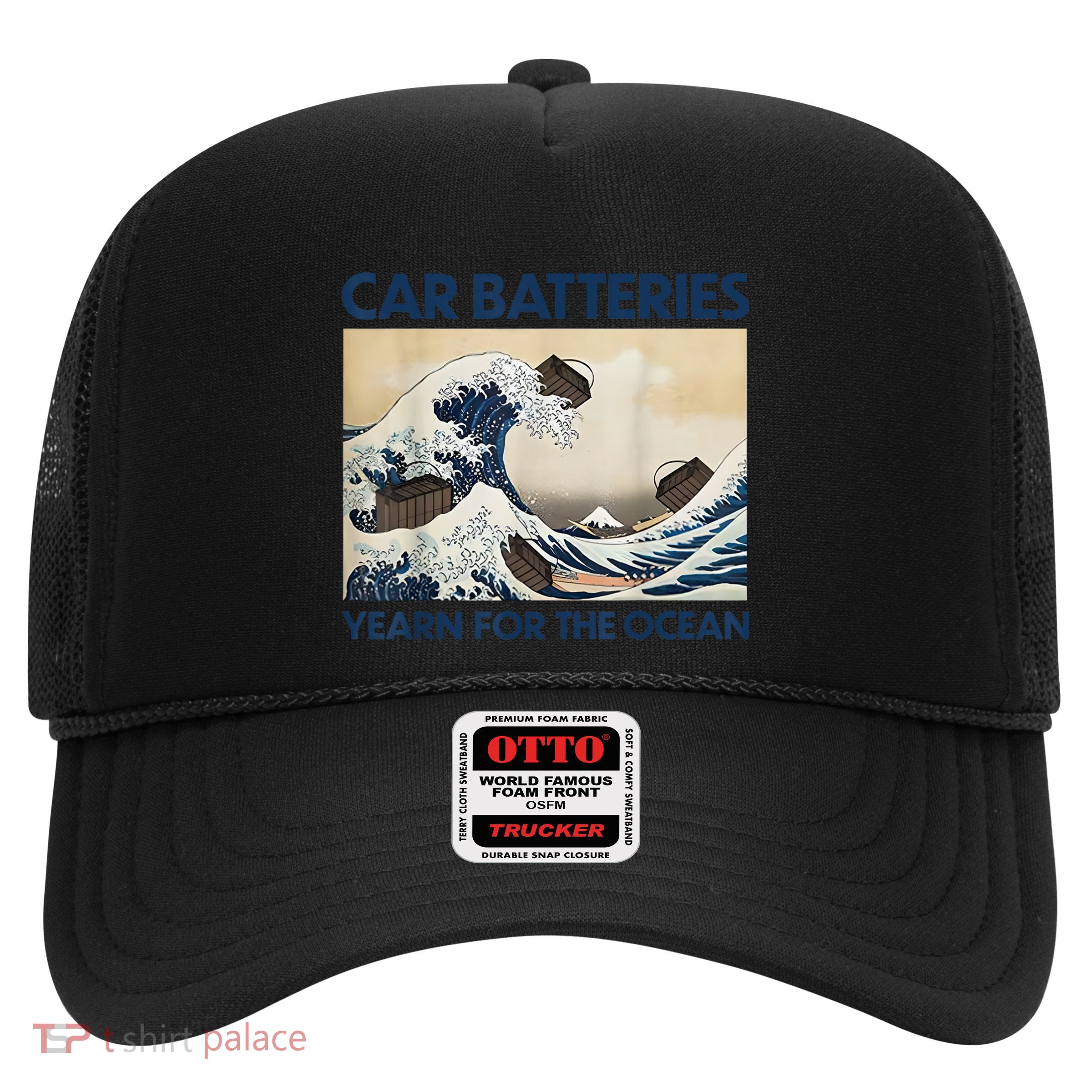 Car Batteries Yearn For The Ocean Funny Car Batteries Trucker Hat