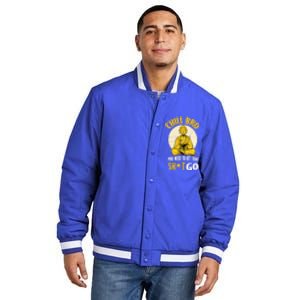 Chill Bro You Need To Let That Shit Go Gift Funny Meditation Cool Gift Insulated Varsity Jacket