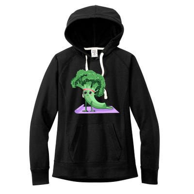 Cute Broccoli Yoga Pose Funny Yogi Broccoli Lover Women's Fleece Hoodie