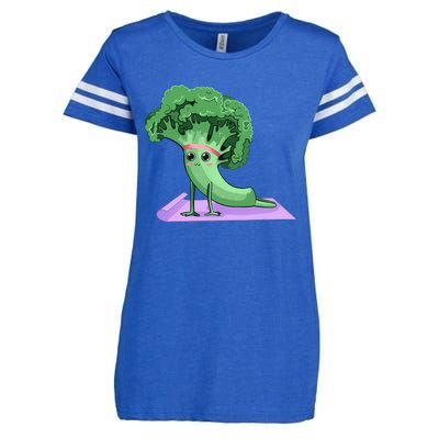 Cute Broccoli Yoga Pose Funny Yogi Broccoli Lover Enza Ladies Jersey Football T-Shirt