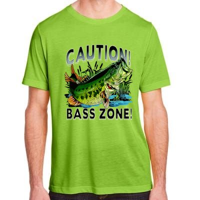 Caution Bass Zone Funny Fishing Adult ChromaSoft Performance T-Shirt