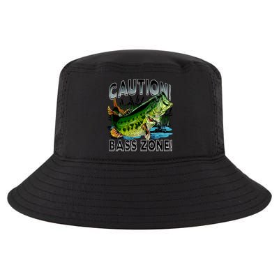 Caution Bass Zone Funny Fishing Cool Comfort Performance Bucket Hat
