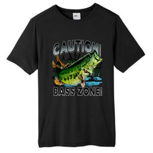 Caution Bass Zone Funny Fishing Tall Fusion ChromaSoft Performance T-Shirt