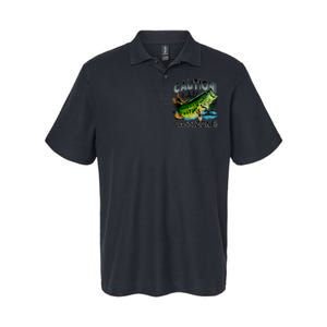 Caution Bass Zone Funny Fishing Softstyle Adult Sport Polo