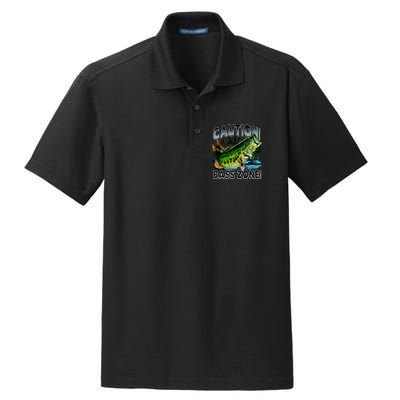 Caution Bass Zone Funny Fishing Dry Zone Grid Polo