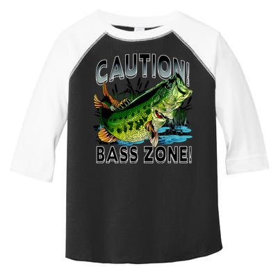 Caution Bass Zone Funny Fishing Toddler Fine Jersey T-Shirt