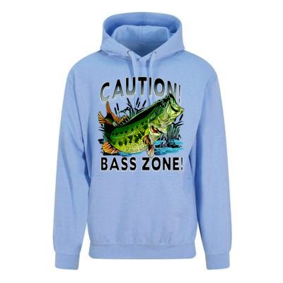 Caution Bass Zone Funny Fishing Unisex Surf Hoodie