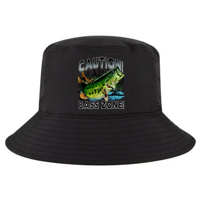 Caution Bass Zone Fishing Cool Comfort Performance Bucket Hat