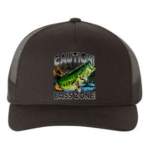 Caution Bass Zone Fishing Yupoong Adult 5-Panel Trucker Hat