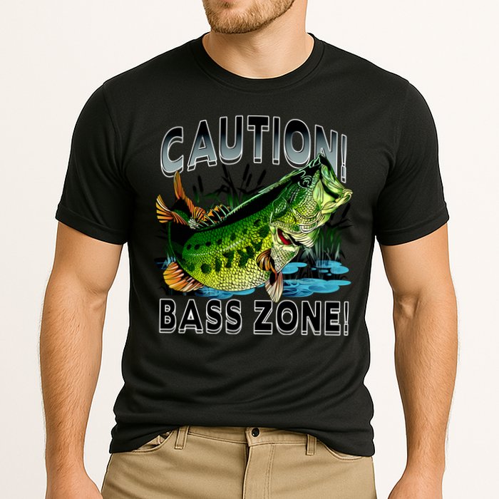 Caution Bass Zone Fishing Cooling Performance Crew T-Shirt