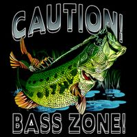 Caution Bass Zone Fishing Cooling Performance Crew T-Shirt