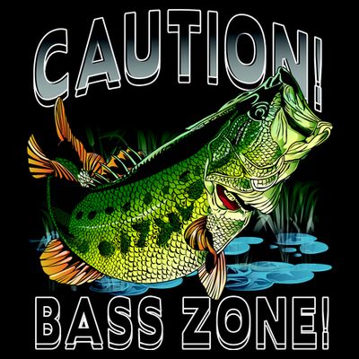 Caution Bass Zone Fishing T-Shirt