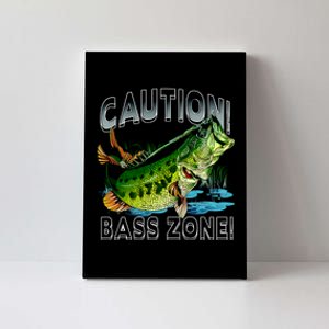 Caution Bass Zone Fishing Canvas