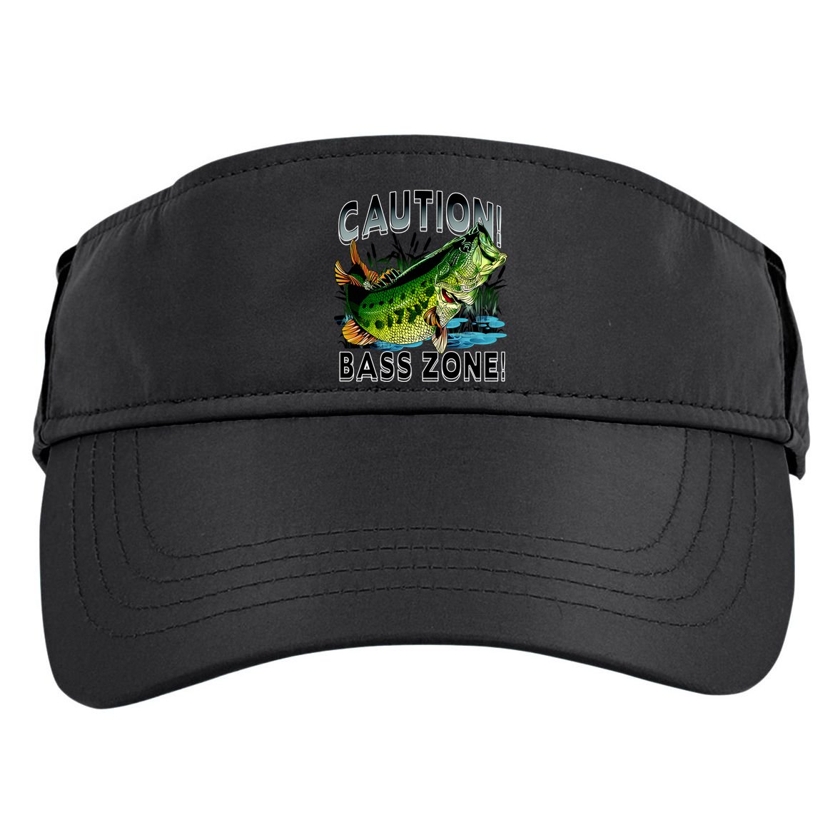 Caution Bass Zone Fishing Adult Drive Performance Visor