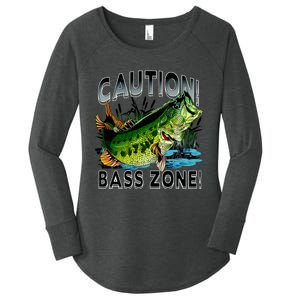 Caution Bass Zone Fishing Women's Perfect Tri Tunic Long Sleeve Shirt