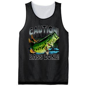 Caution Bass Zone Fishing Mesh Reversible Basketball Jersey Tank