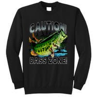 Caution Bass Zone Fishing Tall Sweatshirt