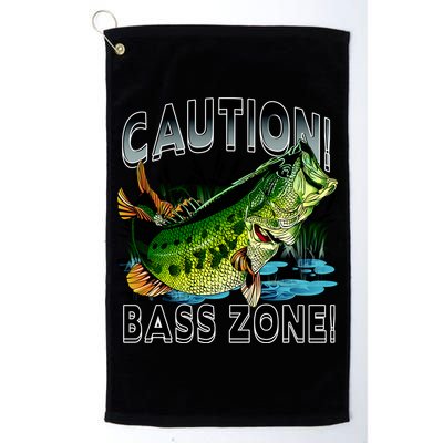 Caution Bass Zone Fishing Golf Towel