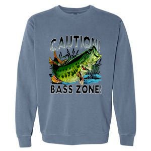 Caution Bass Zone Fishing Garment-Dyed Sweatshirt