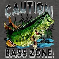 Caution Bass Zone Fishing Vector Backpack