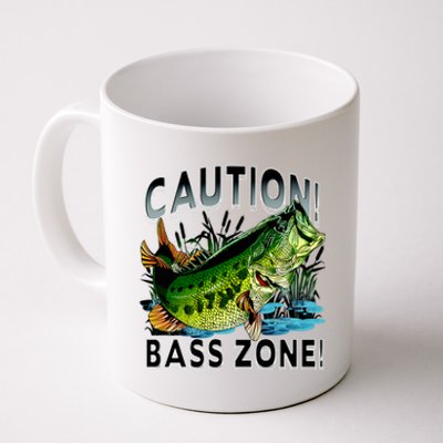 Caution Bass Zone Fishing Coffee Mug