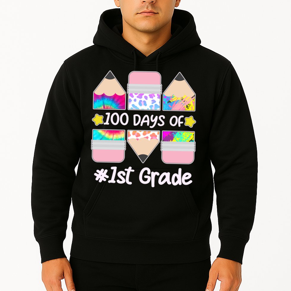 Cute Colorful 100 Days Of 1st Grade Hoodie