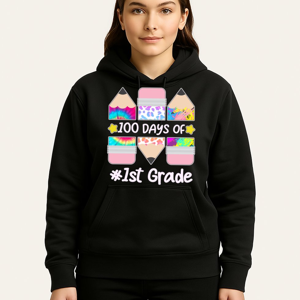 Cute Colorful 100 Days Of 1st Grade Hoodie