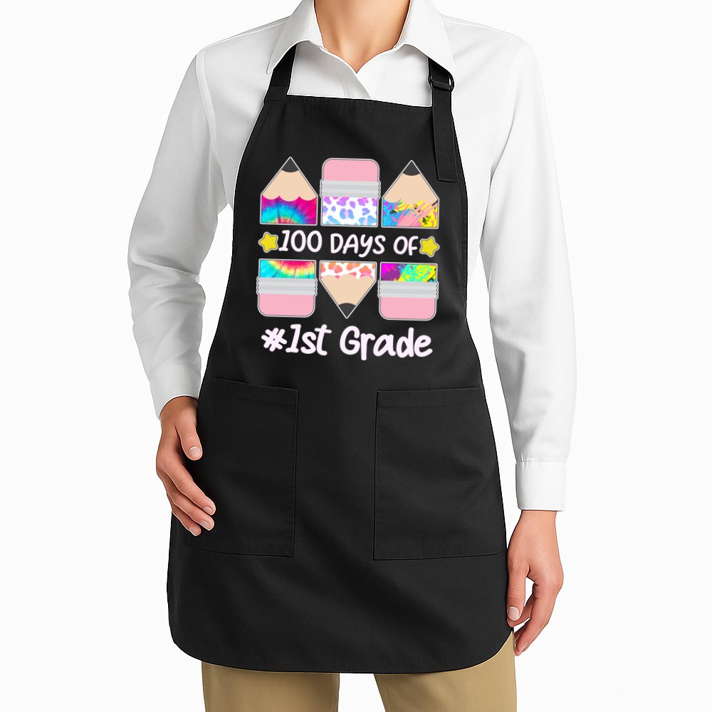 Cute Colorful 100 Days Of 1st Grade Apron