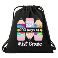 Cute Colorful 100 Days Of 1st Grade Drawstring Bag