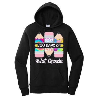 Cute Colorful 100 Days Of 1st Grade Women's Pullover Hoodie