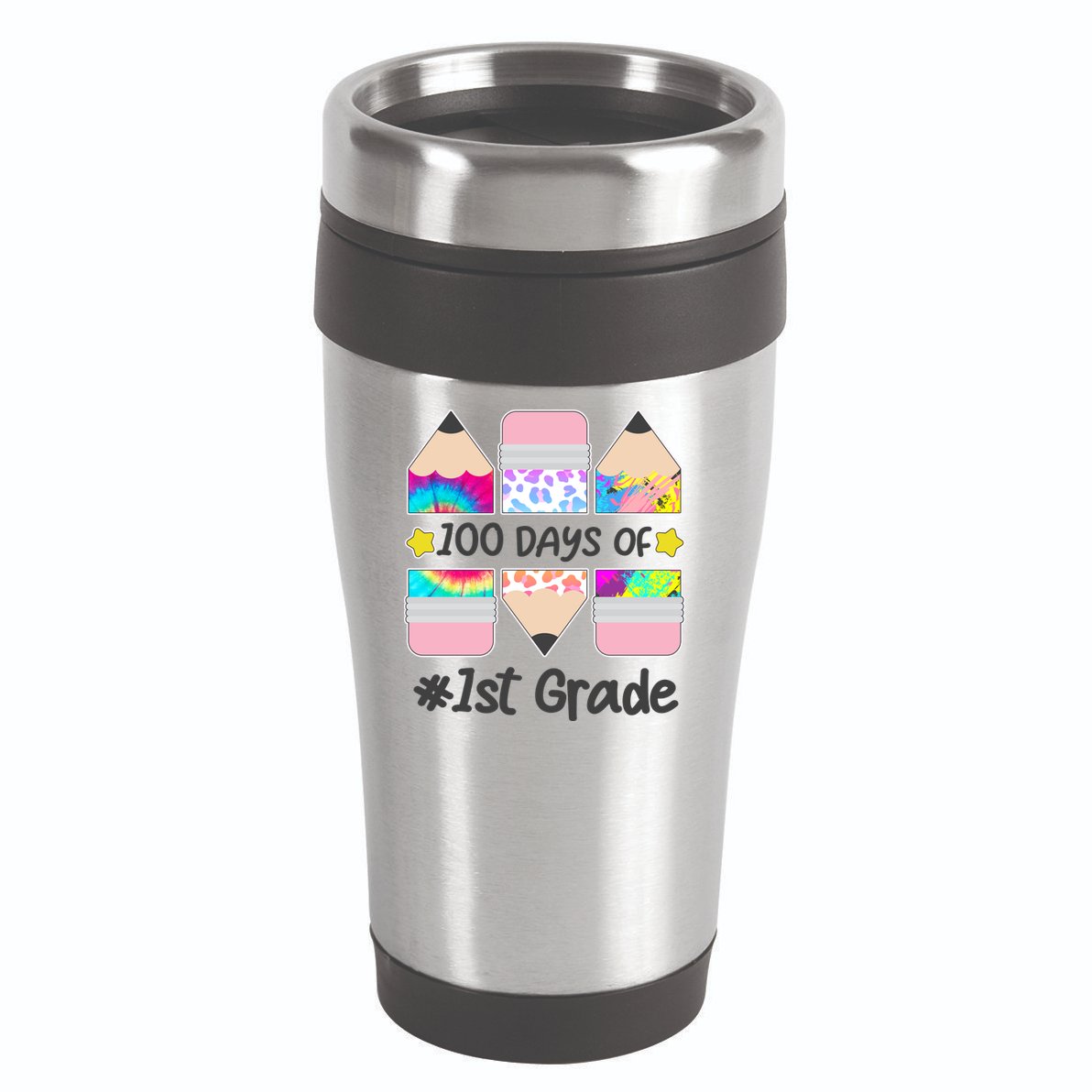 Cute Colorful 100 Days Of 1st Grade 16oz Travel Tumbler